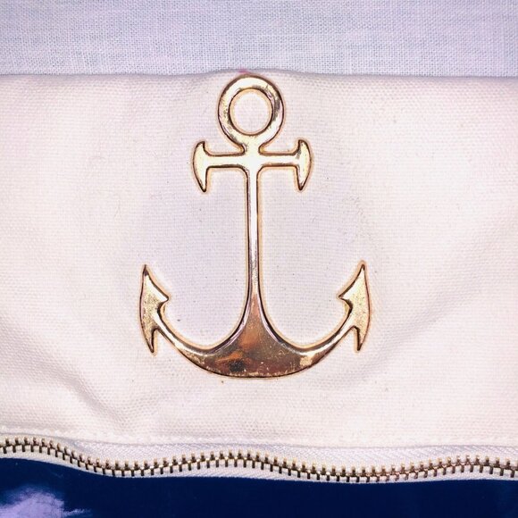 MacBeth Collection Womens Purse Nautical Anchor Blue Clutch Wristlet Strap New - Picture 3 of 9